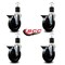 Service Caster 5'' Soft Rubber Swivel 1-7/8'' Expanding Stem Caster Set with Brake, 4PK SCC-EX20S514-SRS-PLB-178-4 - alternate 2